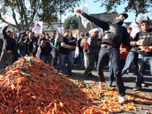 Беспорядки в Франции: фермеры сожгли налоговую
