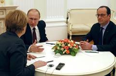 Олланд с Меркель верят в добропорядочность и искренность России, - Путин