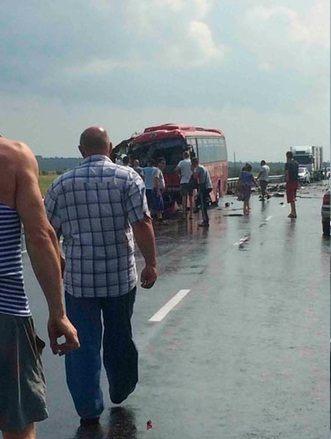 Столкновение автобусов в Хабаровском крае привело к гибели 12 человек. Фото с места ДТП