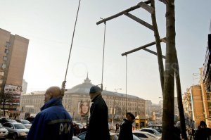 Картина жуткая: в Днепропетровске на фонарных столбах висят люди