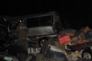 Семь человек насмерть разбились в столкновении двух микроавтобусов под Иркутском