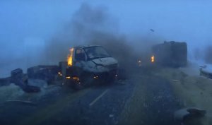 В Саратовской области произошла жуткая авария со взрывом, уничтожившим «Газель»