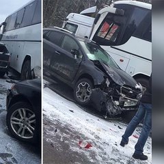Массовая авария под Москвой: столкнулось больше 10 автомобилей, включая 2 автобуса