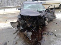 В Тульской области водителя Kia насмерть раздавило в столкновении с грузовиком