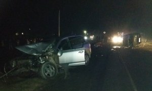 На Кубани в столкновении трех автомобилей пострадали 13 человек