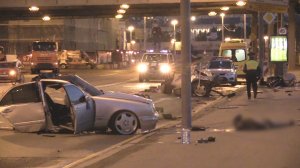 В центре Москвы Mercedes разорвало на две части: в аварии трое погибших