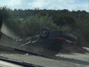 В ДТП под Севастополем опрокинулся Lexus и рухнул столб