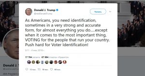 Трамп потребовал ужесточить систему идентификации избирателей