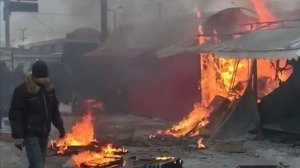 В Симферополе сгорел павильон на рынке «Привоз»