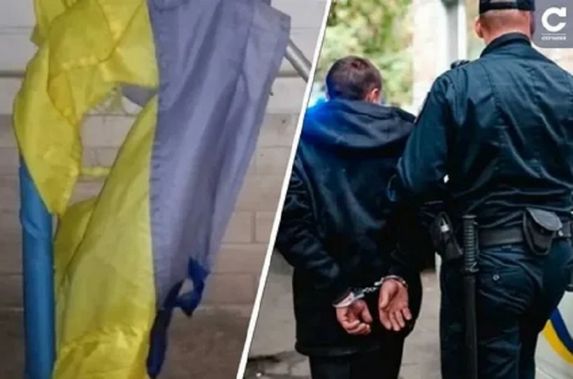 В Одессе пьяный мужчина разорвал украинский флаг