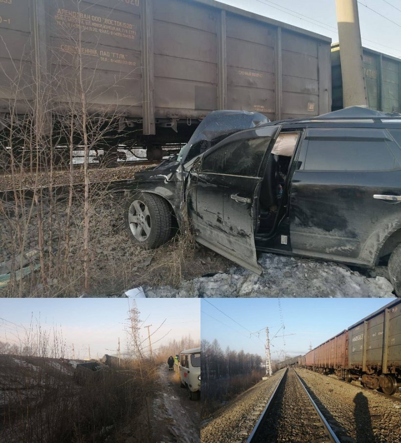20 вагонов сошли с рельсов после столкновения автомобиля с грузовым поездом в Забайкалье. Движение поездов под угрозой