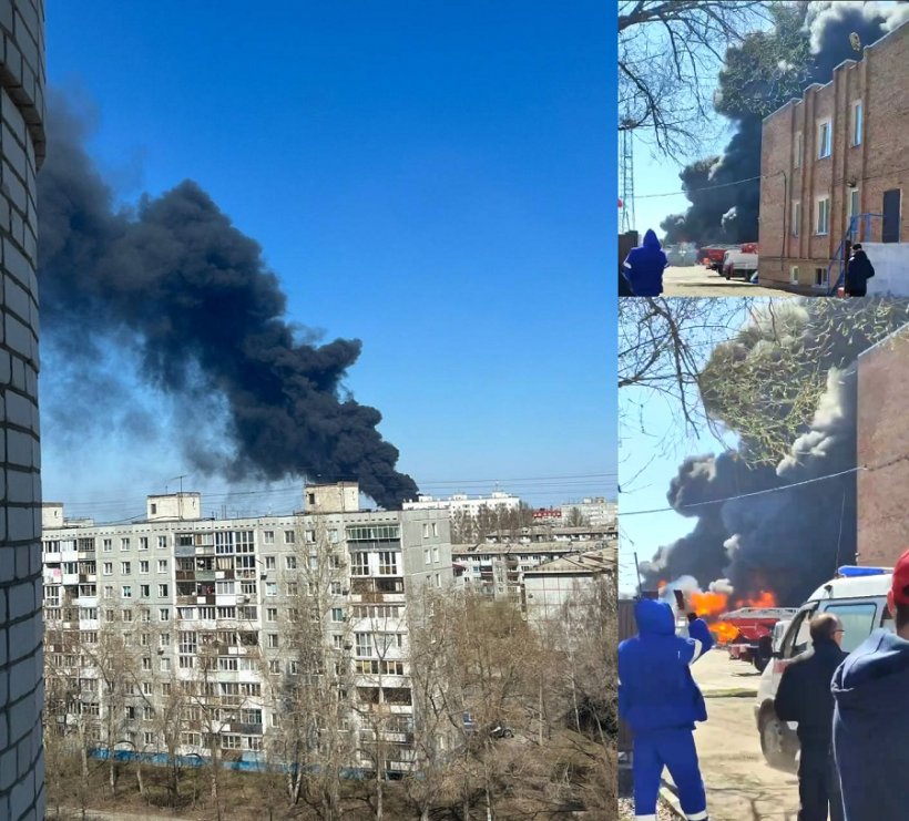 Крупный пожар произошел на нефтебазе в Омске. Горят емкости с нефтепродуктами