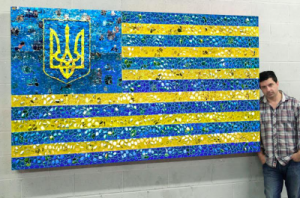 Флаг Украины и США объединил воедино один из самых дорогих художников