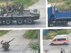 На Востоке Украины наблюдают военную технику под неизвестными флагами - видео