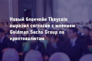 Основатели Tkeycoin поддерживают мнение инвестиционного банка Goldman Sachs Group