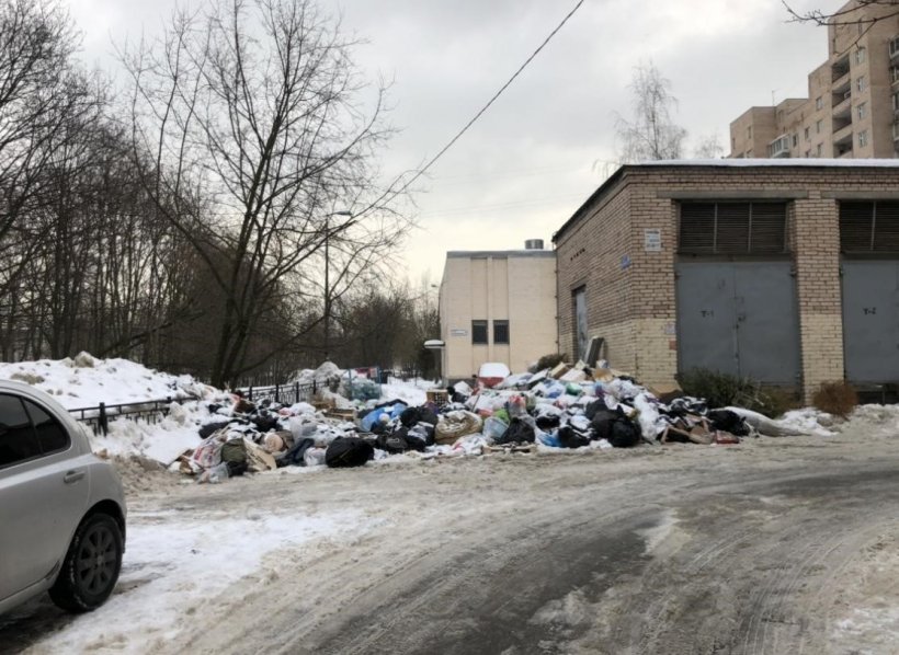 По дорогам и дворам Петербурга «расползаются» мусорные кучи