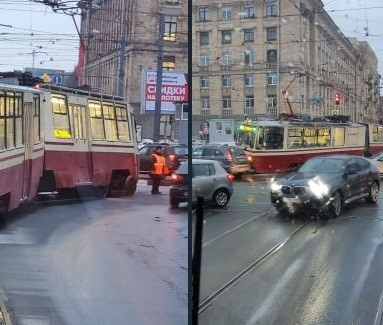 В пятницу в Петербурге фиксируются пробки и ДТП на скользких дорогах