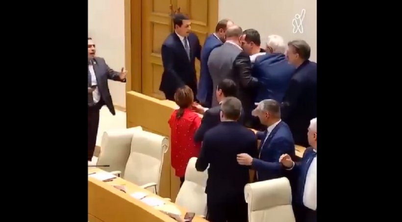 Грузинские депутаты подрались из-за открытых рейсов в Россию