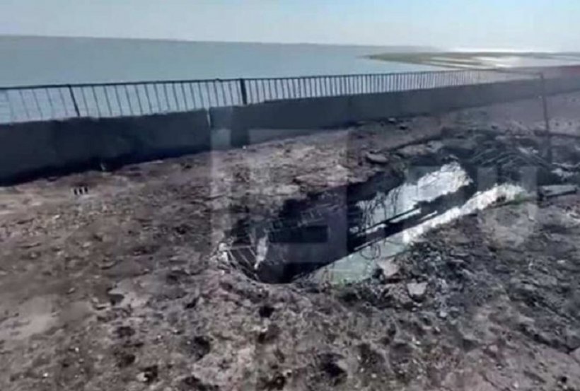 Прилет ракеты ВСУ по Чонгарскому мосту засняли на видео 22 июня