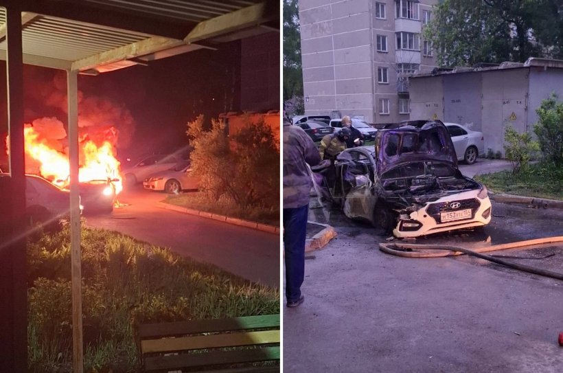 Легковушка взорвалась во дворе многоэтажки в Новосибирске. Предварительно, из-за газовой установки в машине