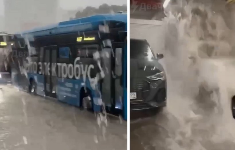 Москва буквально уходит под воду: закрываются станции метро, люди тонут в своих автомобилях